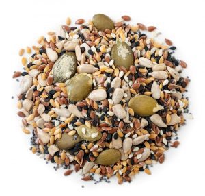 heap mix seeds white top view heap mix seeds white background top view 221595976