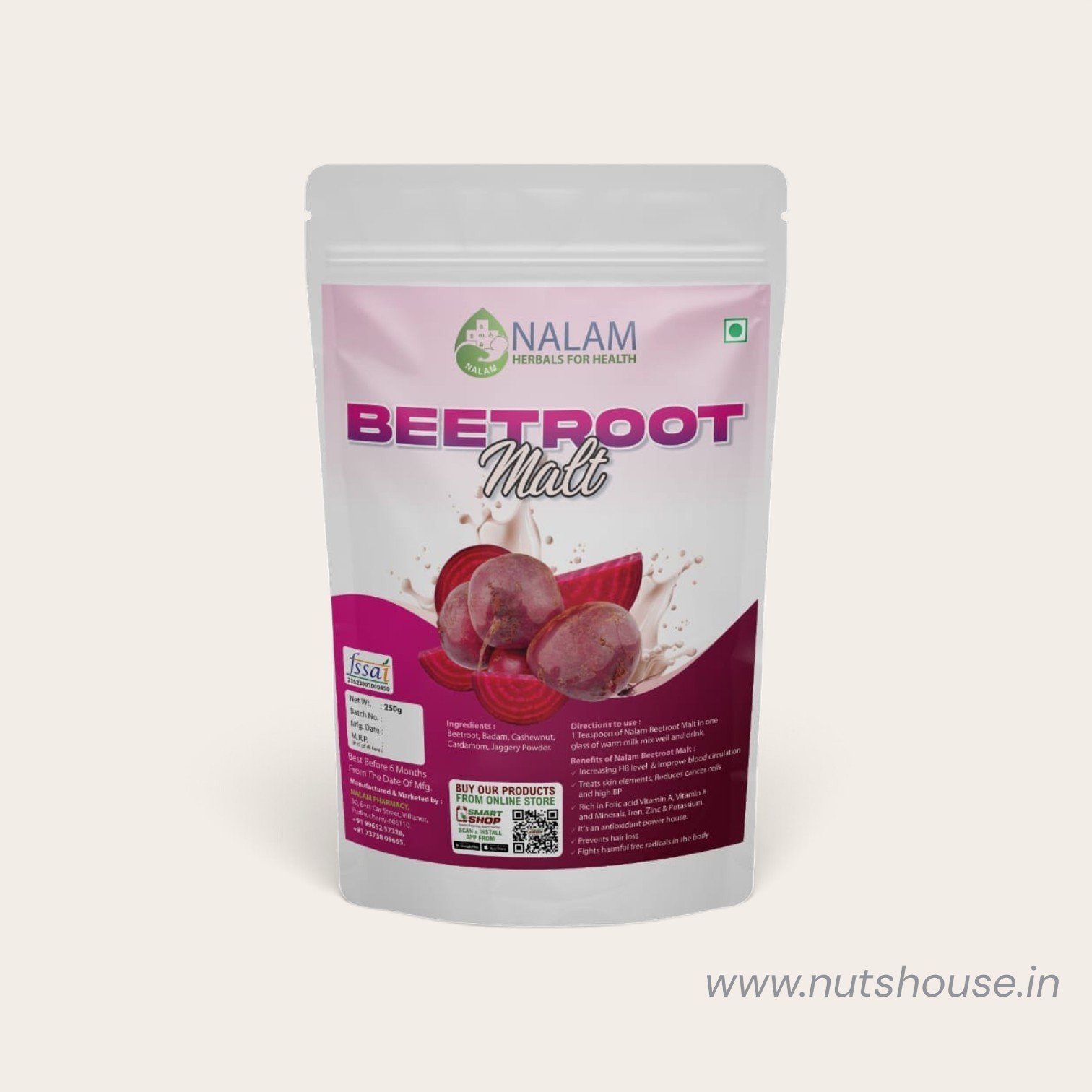 2026/08/1000138096.jpg Beetroot Malt (250g) – Natural Energy & Immunity Drink Mix - Image 1
